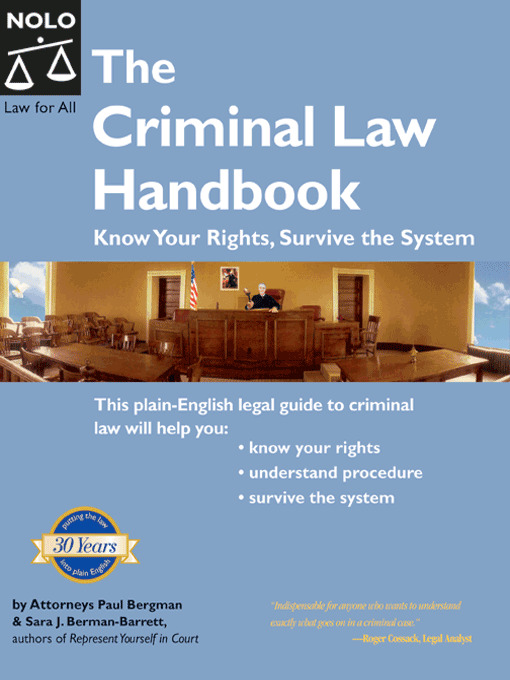 Title details for Criminal Law Handbook, The  by Paul Bergman - Available